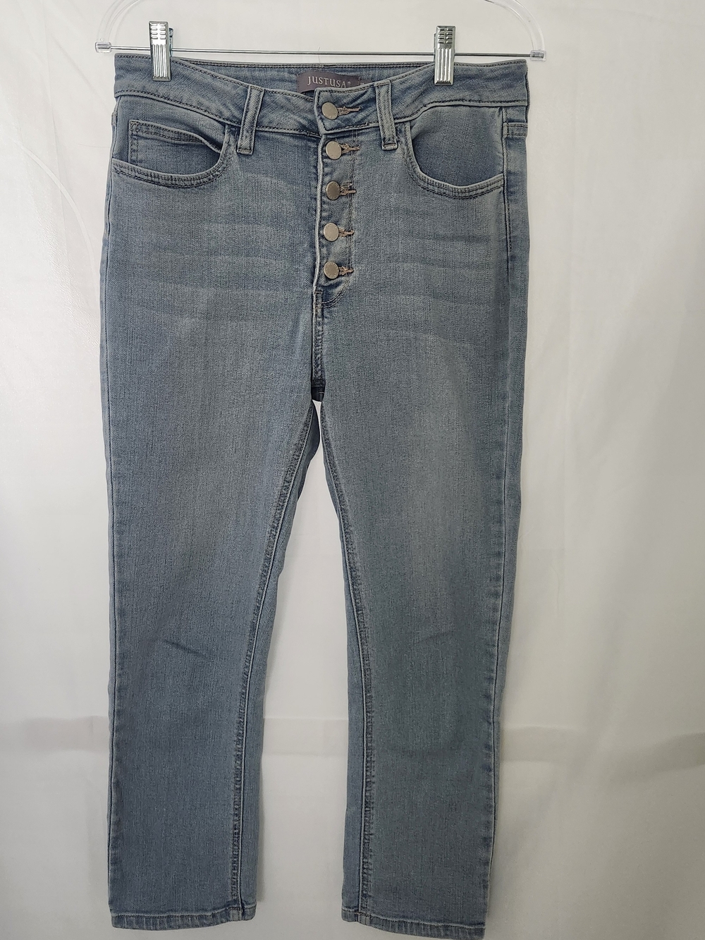 Just USA Women's High-Rise Cropped Jeans — Faded Blue